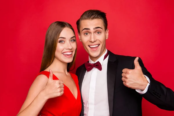 Retrato Dois Agradável Legal Doce Lindo Atraente Alegre Positivo Pessoas — Fotografia de Stock