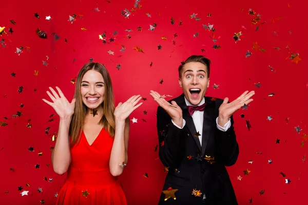 Retrato de dois encantadores lindo atraente alegre positivo ecs — Fotografia de Stock