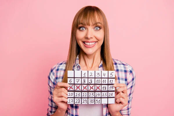 Retrato de bonito lindo atractivo bastante alegre alegre recta — Foto de Stock