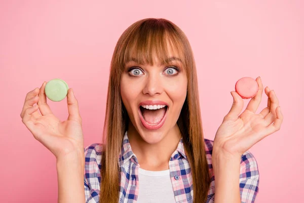 Close-up portrait of cool attractive funky positive cheerful gla — Stock Photo, Image