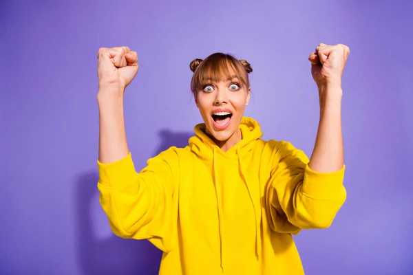 Närbild foto av fantastisk vacker brunett hon hennes lady ganska — Stockfoto