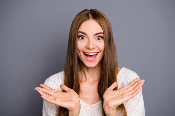 Close Portret Van Haar Leuk Schattig Mooie Zoete Aantrekkelijke Charmante — Stockfoto