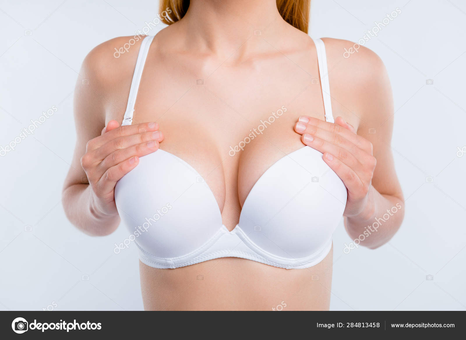 Young Woman Unhappy With Her Breast Shape Reflection in the Mirror,  Close-Up, Medical Stock Footage ft. bra & ideal - Envato Elements