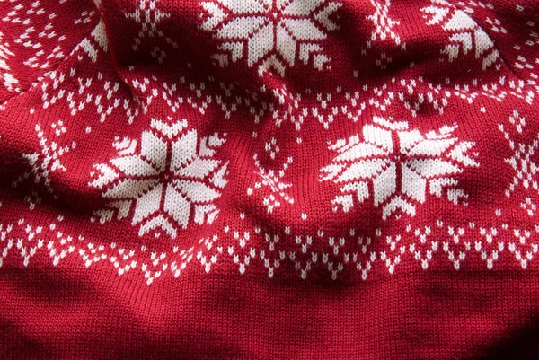 Knitting Tekstury Świątecznych Płatków Śniegu Ornament Wzór Zimowy — Zdjęcie stockowe
