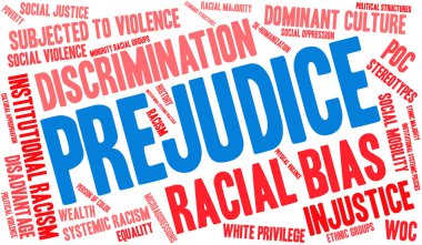 Önyargı kelime bulut beyaz bir arka plan üzerinde. 