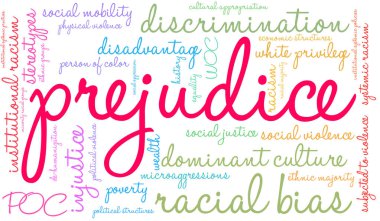 Önyargı kelime bulut beyaz bir arka plan üzerinde. 