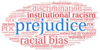 Önyargı kelime bulut beyaz bir arka plan üzerinde. 