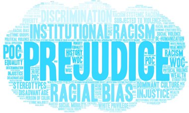 Önyargı kelime bulut beyaz bir arka plan üzerinde. 