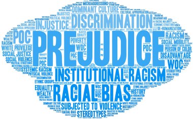 Önyargı kelime bulut beyaz bir arka plan üzerinde. 