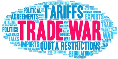 War sözcük bulut beyaz bir arka plan üzerinde ticaret. 