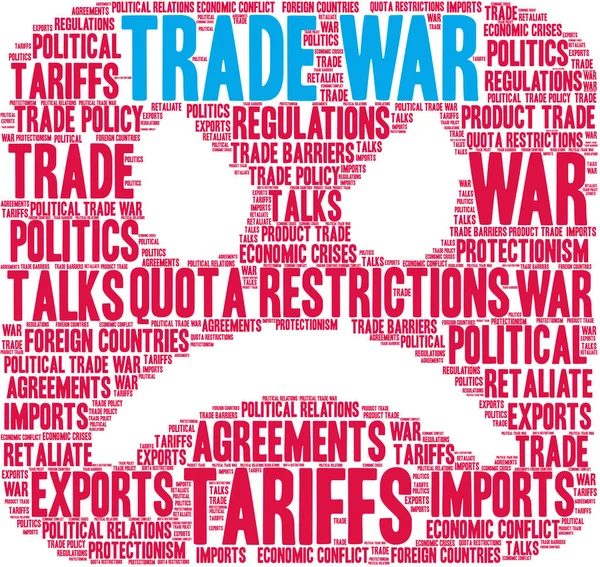 Trade War Word Cloud White Background — Stock Vector