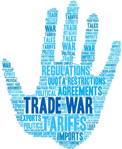 Trade War Word Cloud White Background — Stock Vector