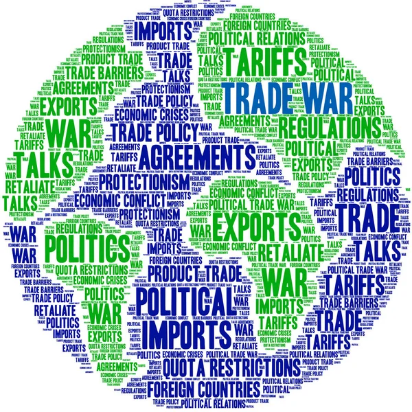 Trade War Word Cloud White Background — Stock Vector