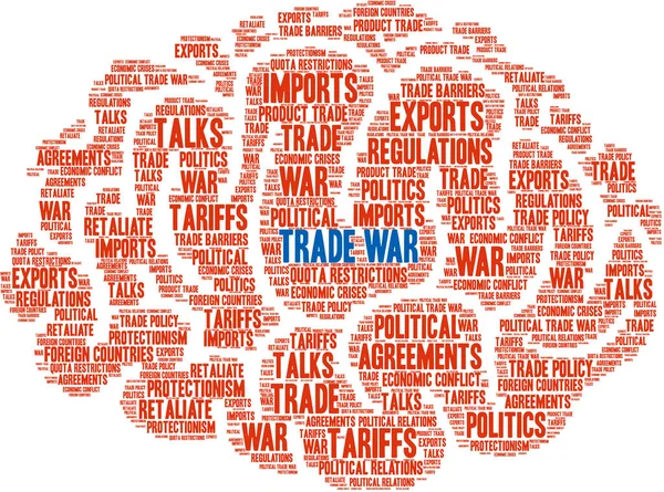 Trade War Word Cloud White Background — Stock Vector