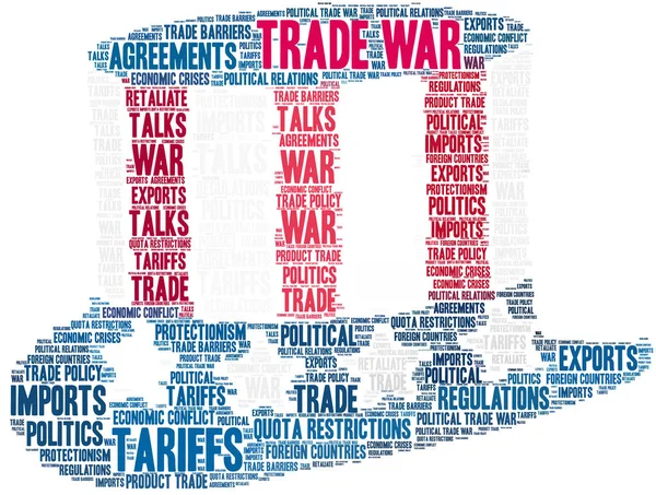 Trade War Nuvem Palavras Fundo Branco —  Vetores de Stock