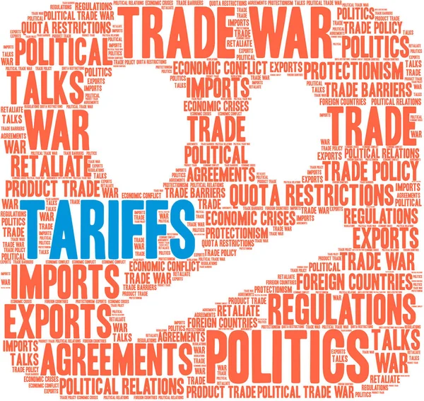 Tariffs Word Cloud White Background — Stock Vector