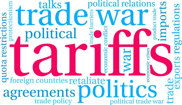 Tariffs Word Cloud White Background — Stock Vector