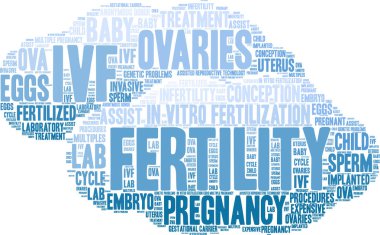 Doğurganlık kelime bulut beyaz bir arka plan üzerinde. 