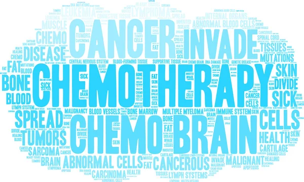 Chemioterapia Parola Nube Uno Sfondo Bianco — Vettoriale Stock