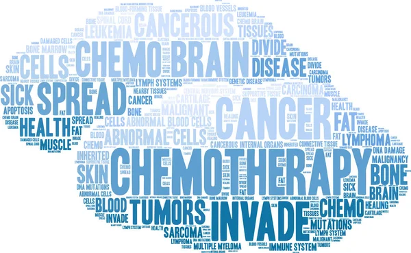 Nube Palabras Quimioterapia Sobre Fondo Blanco — Vector de stock