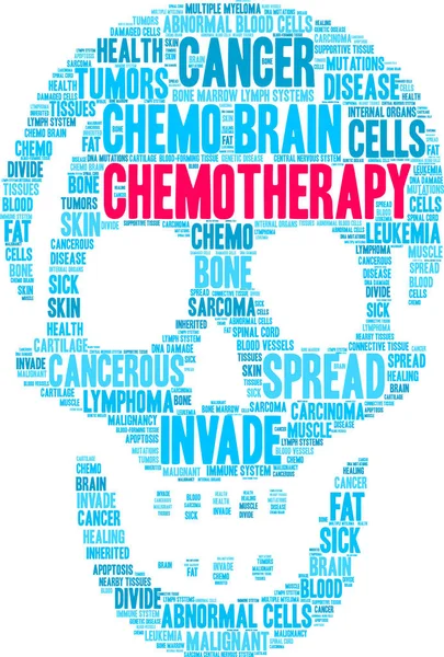 Облако Слов Химиотерапии Белом Фоне — стоковый вектор