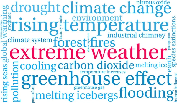 Extreme Weather Word Cloud White Background — Stock Vector