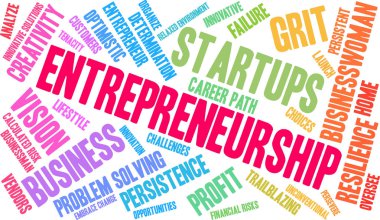 Entrepreneurship word cloud on a white background.  clipart