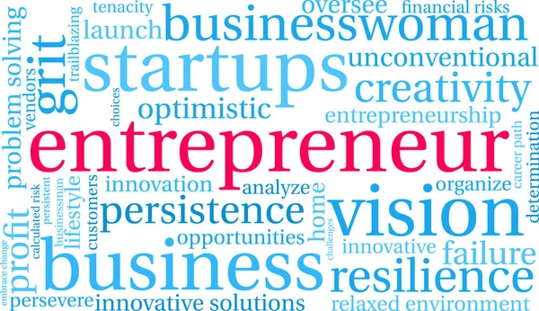 白い背景の上の起業家の単語の雲 — ストックベクタ