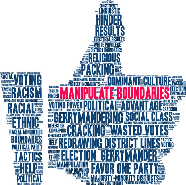 Manipuler Mot Nuage Boundaries Sur Fond Blanc — Image vectorielle