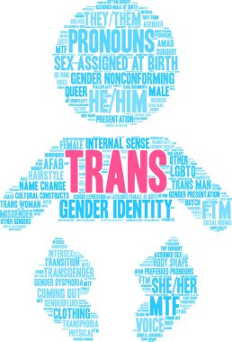 Trans bulut beyaz bir arka plan üzerinde kelime.. 