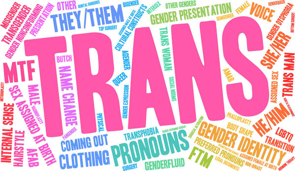 Облако транс-слов на белом фоне
. 