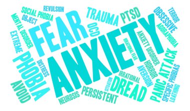Anksiyete kelime bulutu