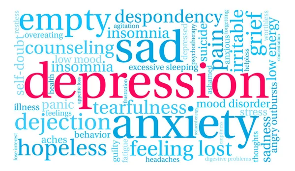 Awan kata Depresi - Stok Vektor