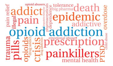 Opioid bağımlılığı kelime bulutu