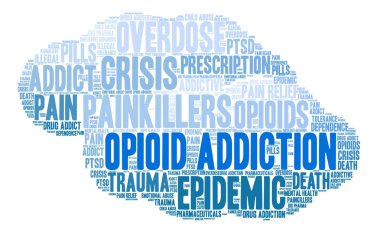 Opioid bağımlılığı kelime bulutu