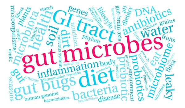 Microbi intestinali Word Cloud — Vettoriale Stock
