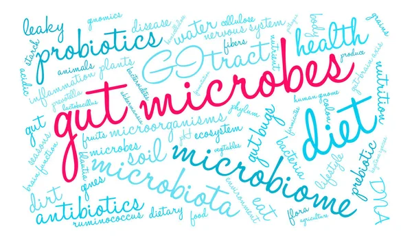 腸内微生物の単語の雲 — ストックベクタ
