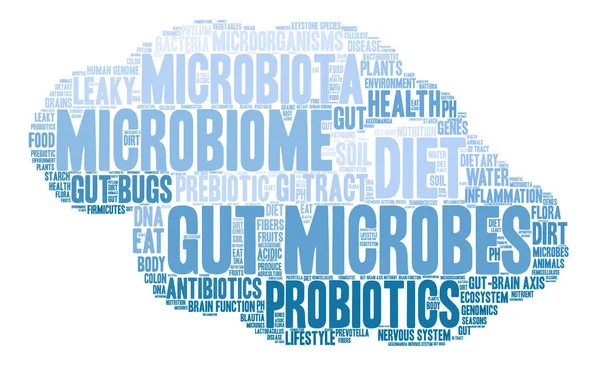 Microbes intestinaux Word Cloud — Image vectorielle