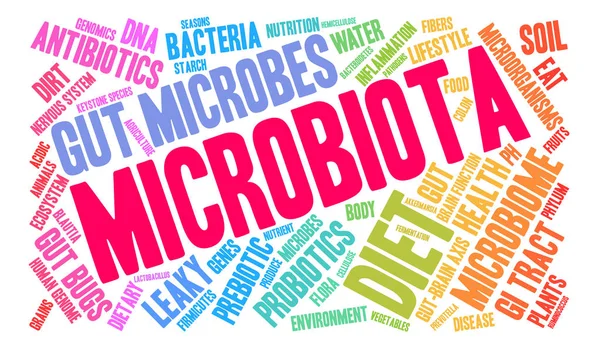 Nube de Word de la microbiota — Vector de stock