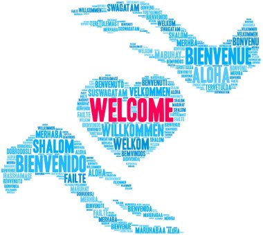 Uluslararası hoş geldiniz kelime bulutu