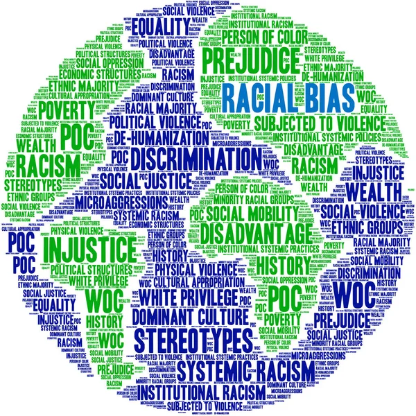 Racial Bias Word Cloud — Stock Vector