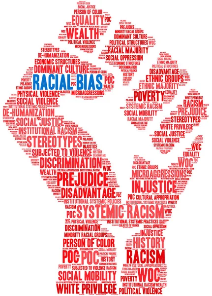 Racial Bias Word Cloud — Stock Vector