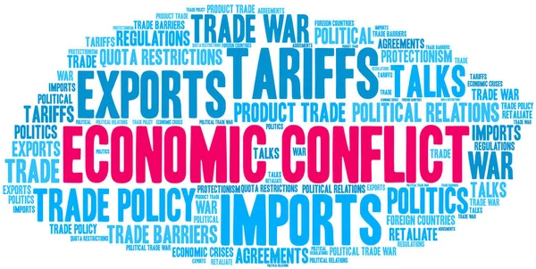 Economic Conflict Word Cloud — Stock Vector