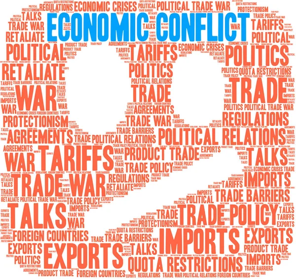 Conflito econômico Word Cloud — Vetor de Stock