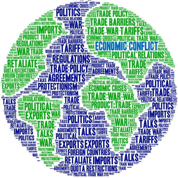 Conflicto económico Word Cloud — Vector de stock