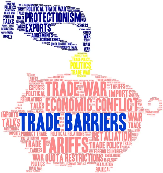 Trade Barriers Word Cloud — Stock Vector