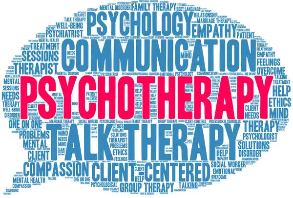 Psicoterapia Word Cloud — Vector de stock