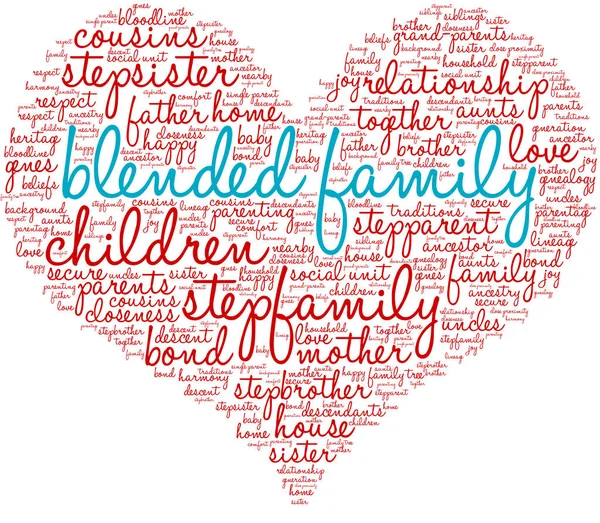 Blended Family Word Cloud — Stock Vector