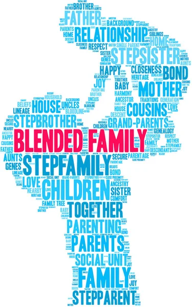 Blended Family Word Cloud — Stock Vector