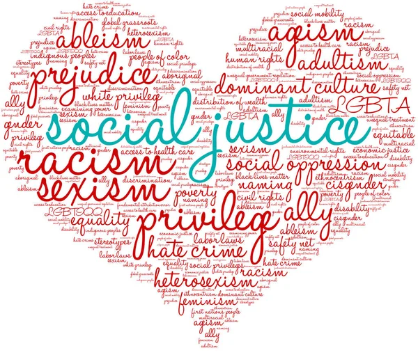 Justicia Social Word Cloud — Vector de stock